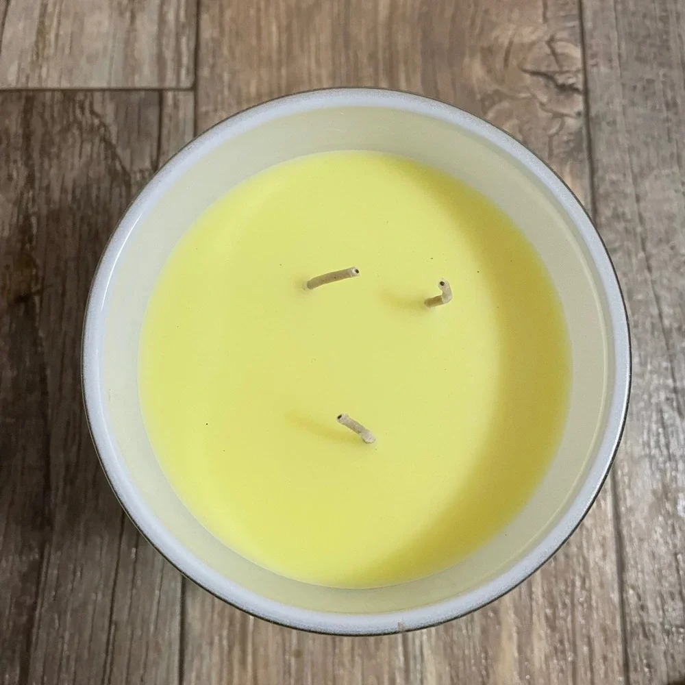 Sand + Fog Tropical Citrus 3-Wick Scented Candle 21oz Wood Lid Natural Wax Blend
